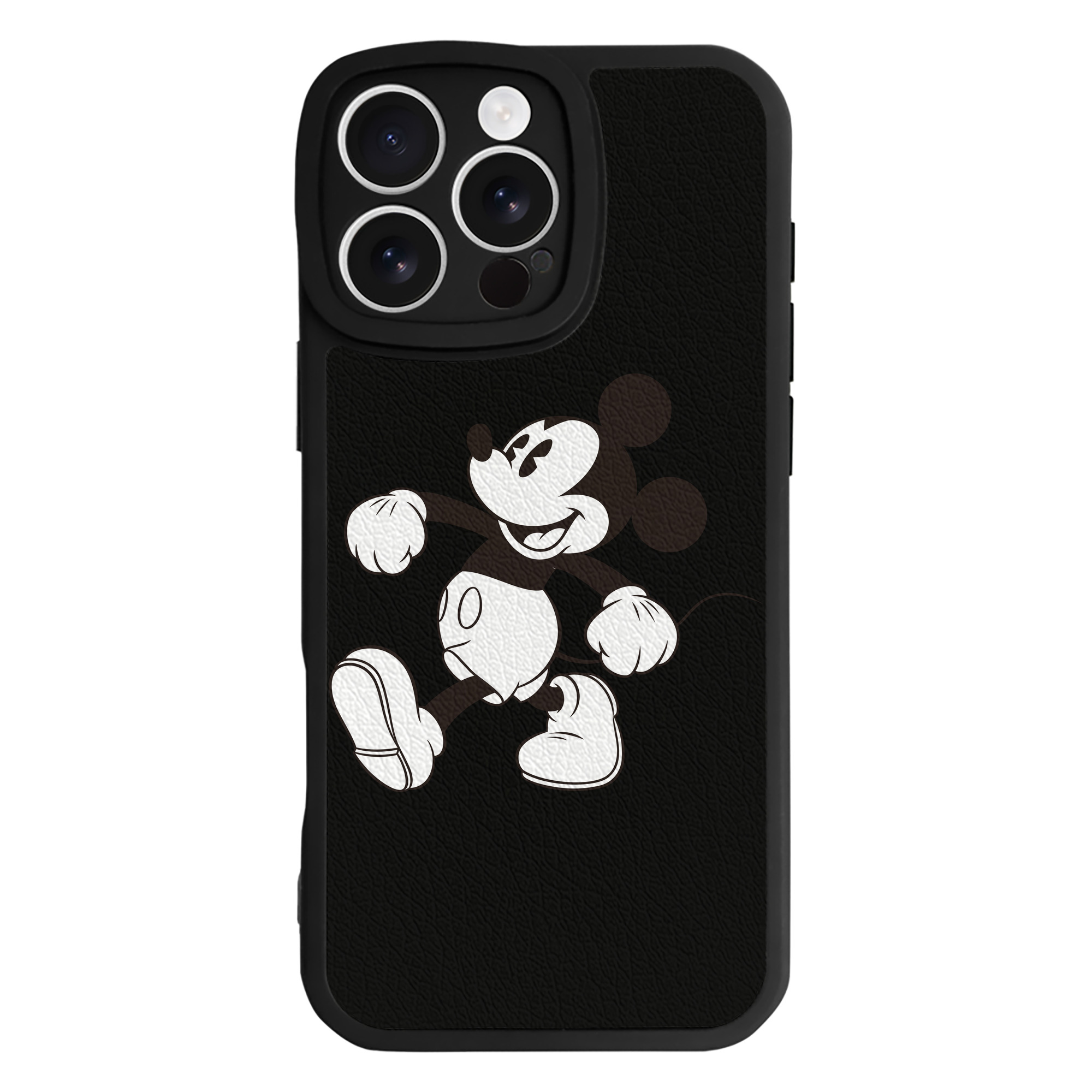 （画像用） ミッキーマウス Mickey Mouse 【iPhone 16シリーズ対応】シリコンスマホケース（レザー調） 材質：シリコン
